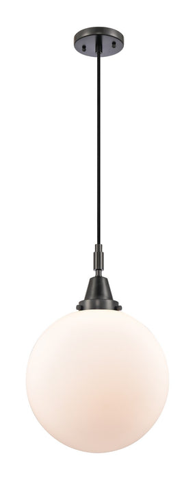 Innovations 447-1P-BK-G201-12 One Light Pendant, Matte Black