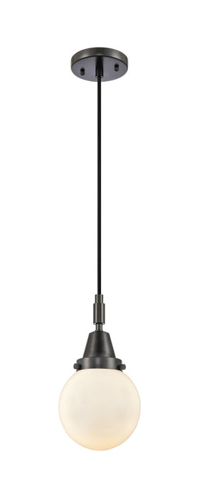 Innovations 447-1P-BK-G201-6 One Light Pendant, Matte Black