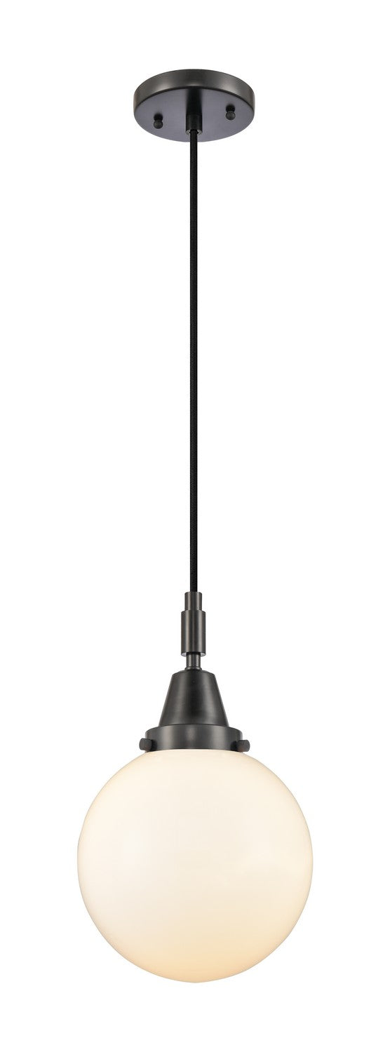 Innovations 447-1P-BK-G201-8 One Light Pendant, Matte Black