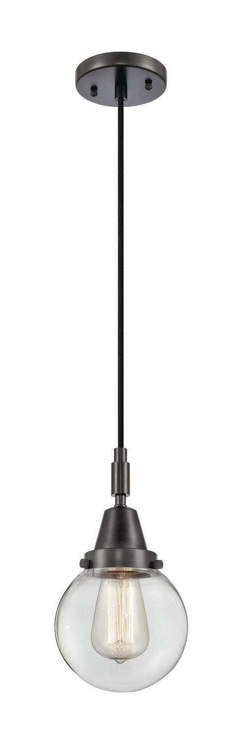 Innovations 447-1P-BK-G202-6 One Light Pendant, Matte Black