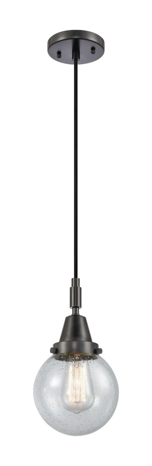 Innovations 447-1P-BK-G204-6 One Light Pendant, Matte Black