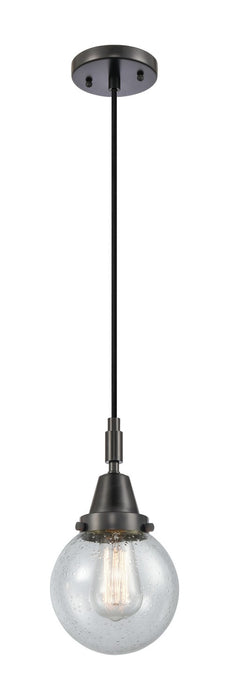 Innovations 447-1P-BK-G204-6 One Light Pendant, Matte Black