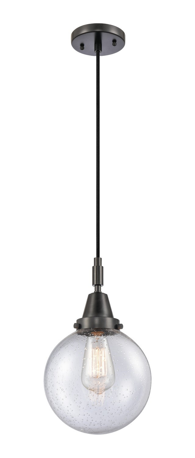 Innovations 447-1P-BK-G204-8 One Light Pendant, Matte Black