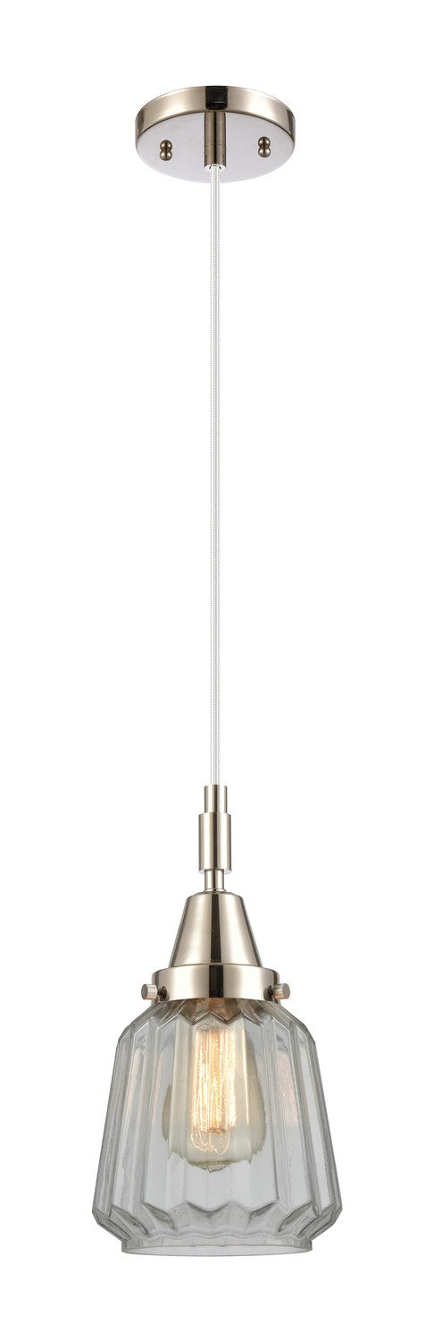 Innovations 447-1P-PN-G142 One Light Pendant, Polished Nickel