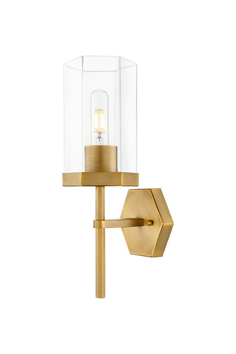 Innovations 463-1W-BB-G463-8CL One Light Wall Sconce, Brushed Brass