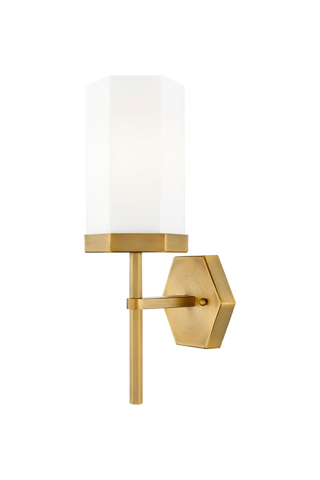 Innovations 463-1W-BB-G463-8WH One Light Wall Sconce, Brushed Brass