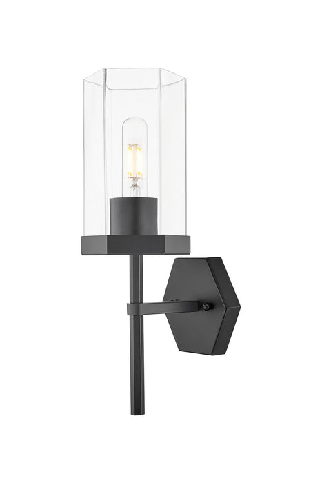 Innovations 463-1W-BK-G463-8CL One Light Wall Sconce, Matte Black