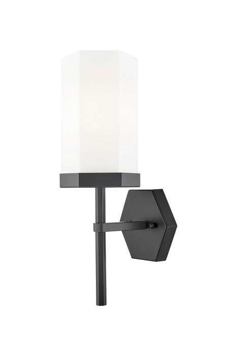 Innovations 463-1W-BK-G463-8WH One Light Wall Sconce, Matte Black