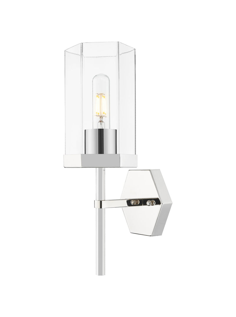 Innovations 463-1W-PN-G463-8CL One Light Wall Sconce, Polished Nickel