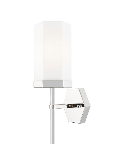 Innovations 463-1W-PN-G463-8WH One Light Wall Sconce, Polished Nickel