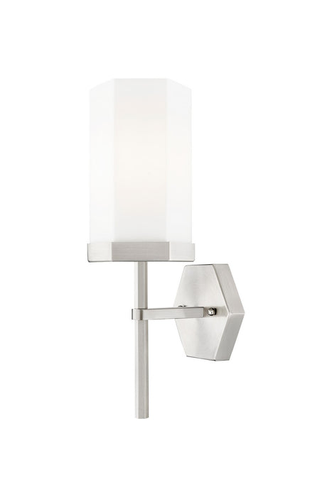 Innovations 463-1W-SN-G463-8WH One Light Wall Sconce, Satin Nickel