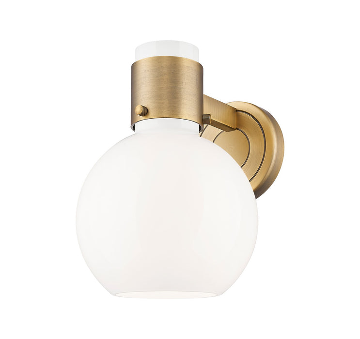 Innovations 464-1W-BB-G464B-7GW One Light Wall Sconce, Brushed Brass