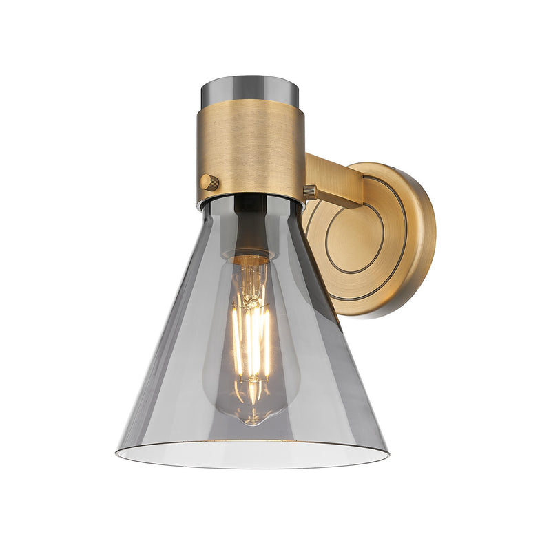 Innovations 464-1W-BB-G464C-7SM One Light Wall Sconce, Brushed Brass