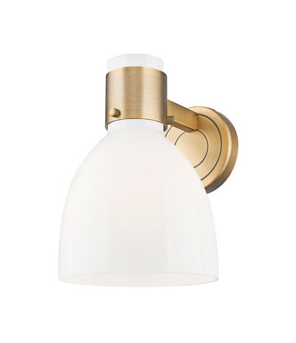 Innovations 464-1W-BB-G464D-7GW One Light Wall Sconce, Brushed Brass