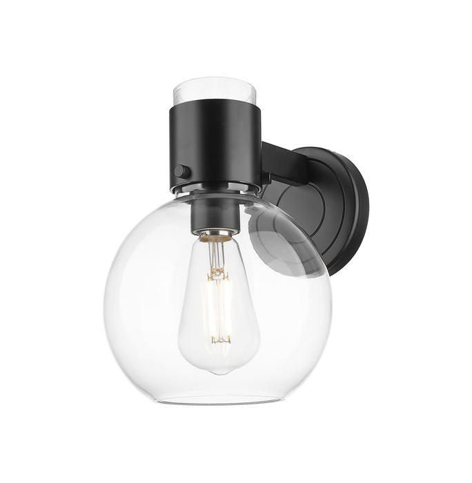 Innovations 464-1W-BK-G464B-7CL One Light Wall Sconce, Matte Black