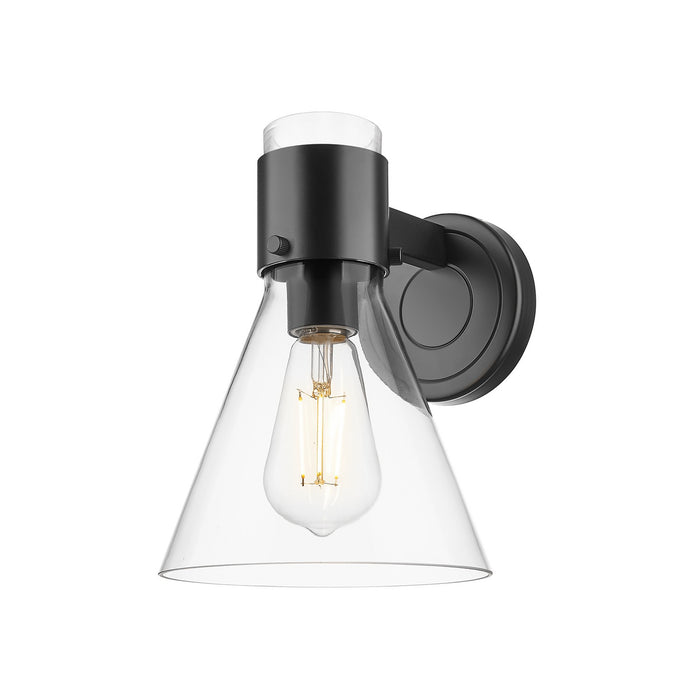 Innovations 464-1W-BK-G464C-7CL One Light Wall Sconce, Matte Black
