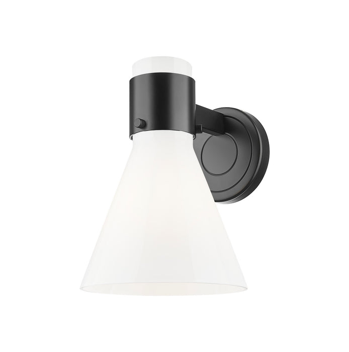 Innovations 464-1W-BK-G464C-7GW One Light Wall Sconce, Matte Black