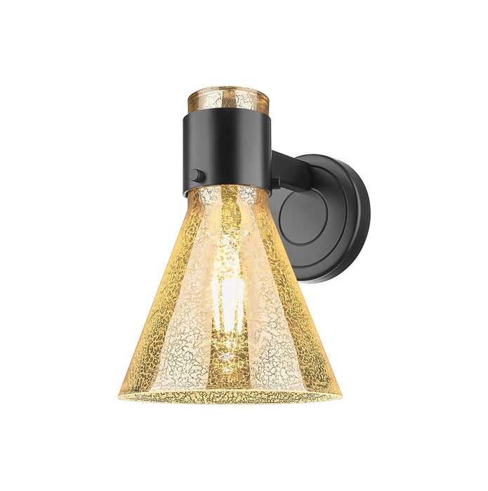Innovations 464-1W-BK-G464C-7ME One Light Wall Sconce, Matte Black
