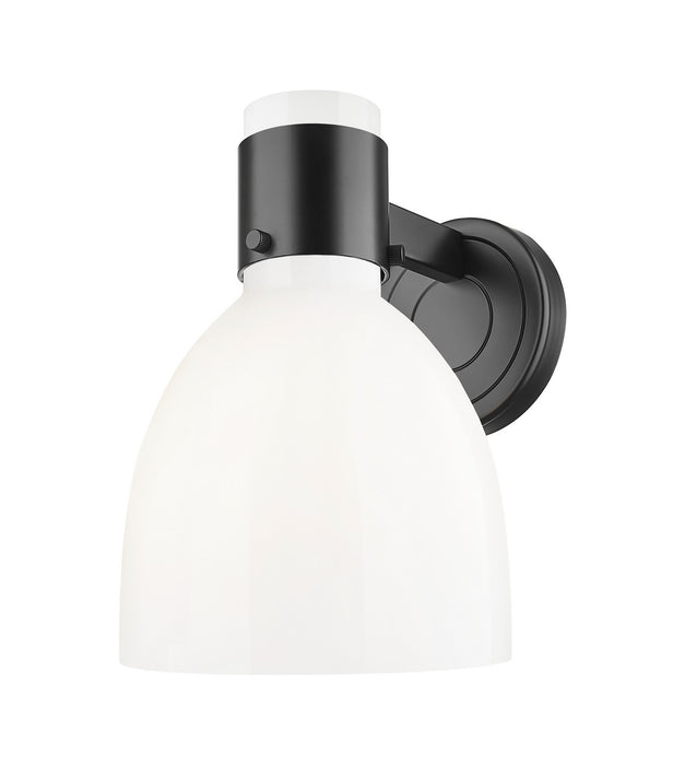 Innovations 464-1W-BK-G464D-7GW One Light Wall Sconce, Matte Black