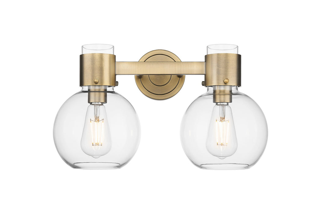 Innovations 464-2W-BB-G464B-7CL Two Light Bath Vanity, Brushed Brass