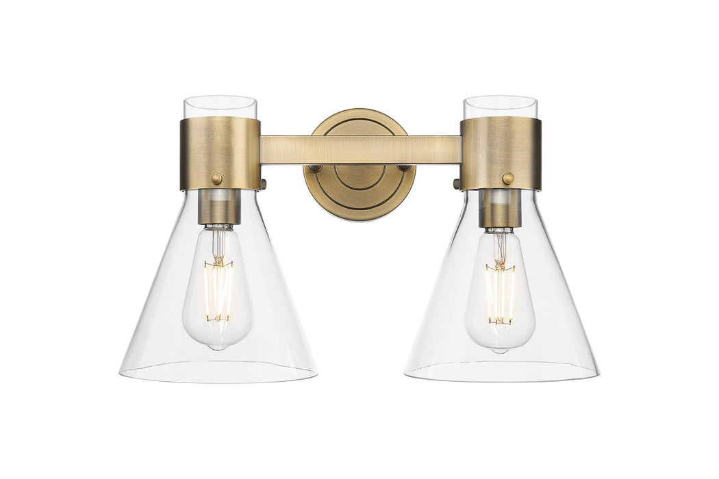 Innovations 464-2W-BB-G464C-7CL Two Light Bath Vanity, Brushed Brass