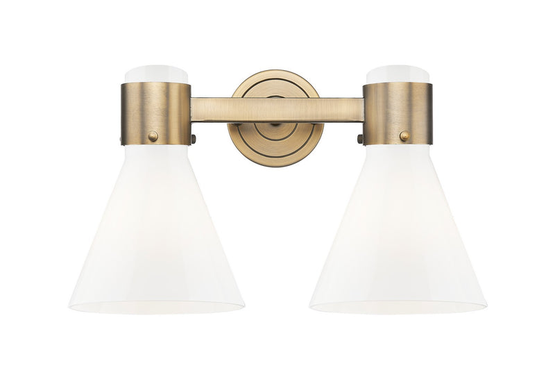 Innovations 464-2W-BB-G464C-7GW Two Light Bath Vanity, Brushed Brass