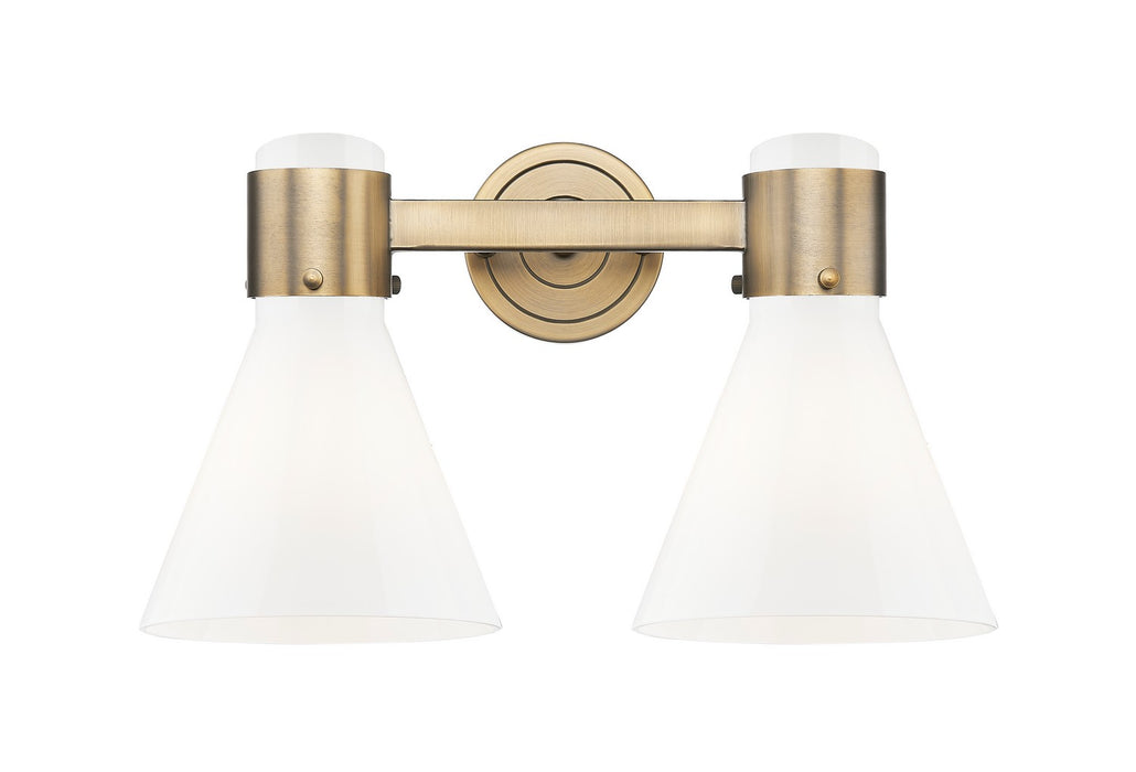 Innovations 464-2W-BB-G464C-7GW Two Light Bath Vanity, Brushed Brass
