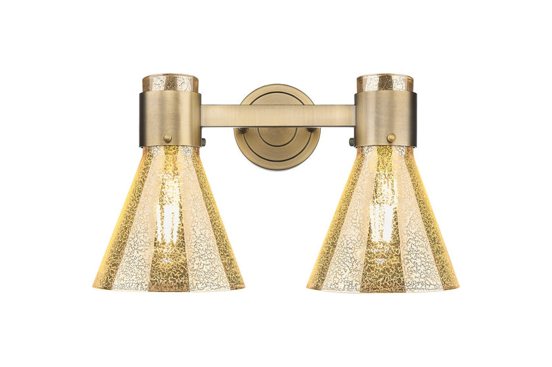 Innovations 464-2W-BB-G464C-7ME Two Light Bath Vanity, Brushed Brass