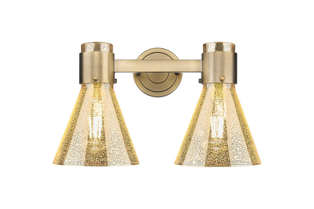 Innovations 464-2W-BB-G464C-7ME Two Light Bath Vanity, Brushed Brass