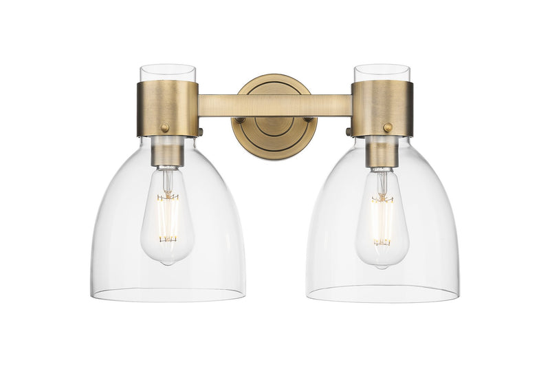 Innovations 464-2W-BB-G464D-7CL Two Light Bath Vanity, Brushed Brass