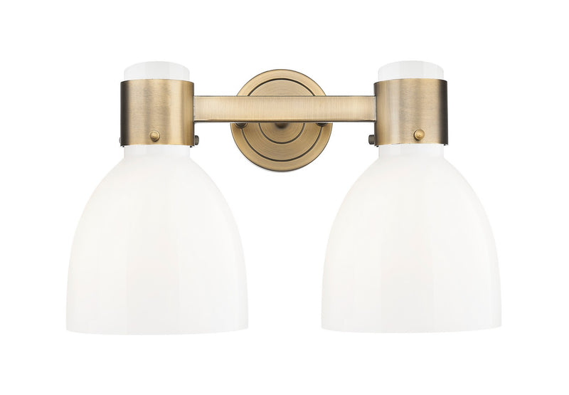 Innovations 464-2W-BB-G464D-7GW Two Light Bath Vanity, Brushed Brass
