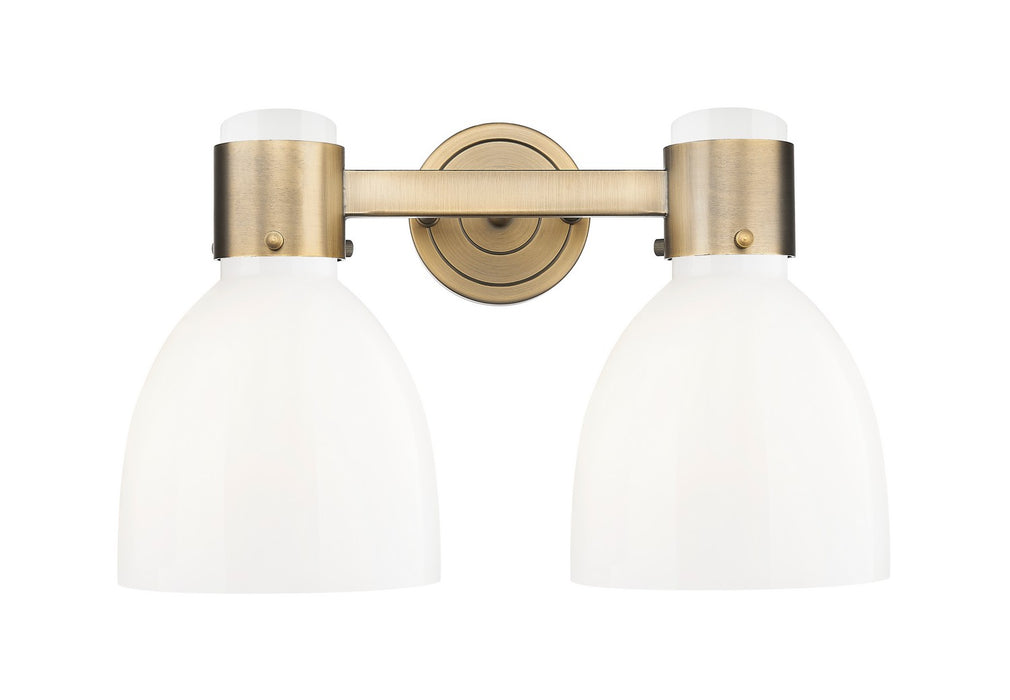Innovations 464-2W-BB-G464D-7GW Two Light Bath Vanity, Brushed Brass