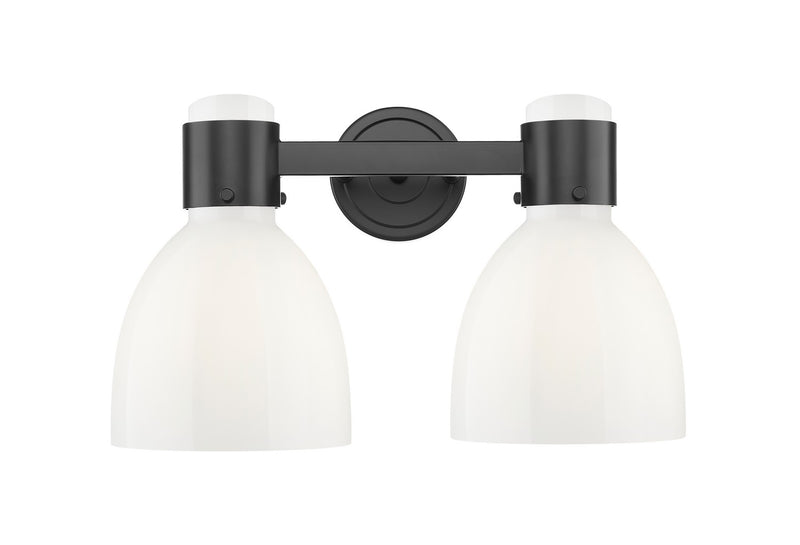 Innovations 464-2W-BK-G464D-7GW Two Light Bath Vanity, Matte Black