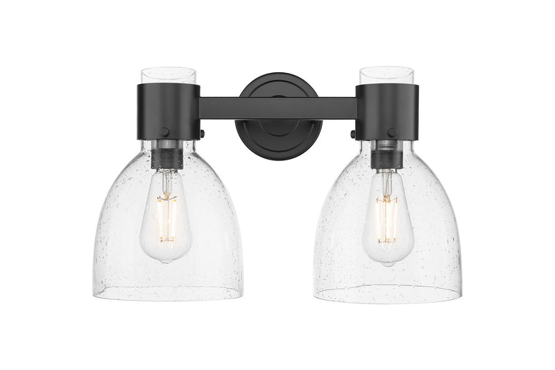 Innovations 464-2W-BK-G464D-7SDY Two Light Bath Vanity, Matte Black