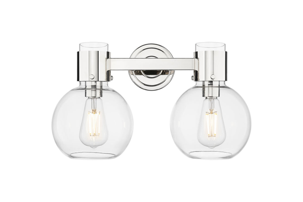 Innovations 464-2W-PN-G464B-7CL Two Light Bath Vanity, Polished Nickel