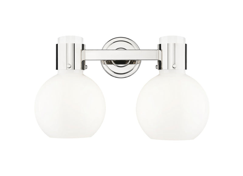 Innovations 464-2W-PN-G464B-7GW Two Light Bath Vanity, Polished Nickel