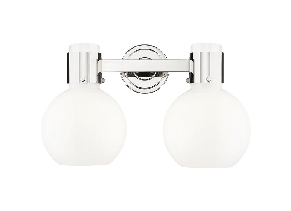 Innovations 464-2W-PN-G464B-7GW Two Light Bath Vanity, Polished Nickel