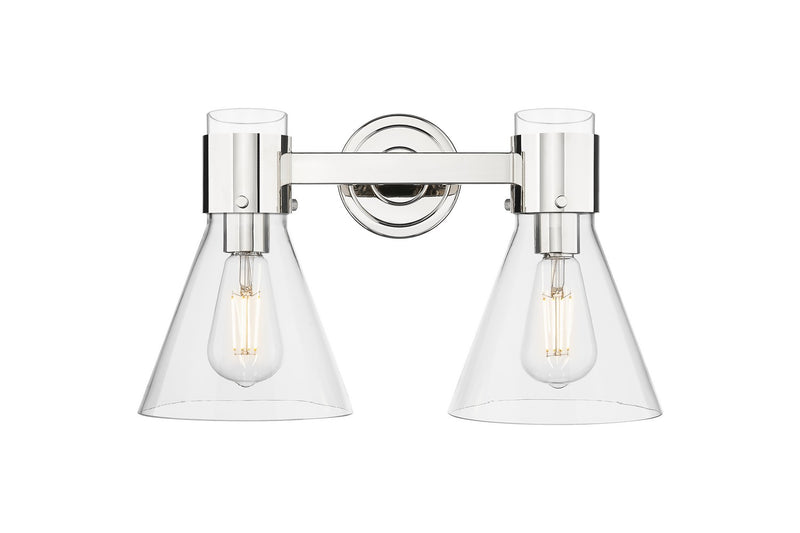 Innovations 464-2W-PN-G464C-7CL Two Light Bath Vanity, Polished Nickel