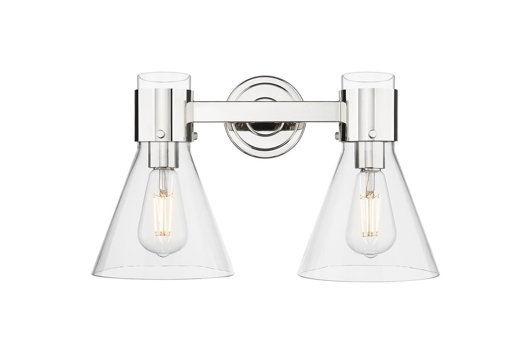Innovations 464-2W-PN-G464C-7CL Two Light Bath Vanity, Polished Nickel