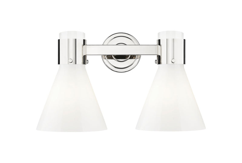 Innovations 464-2W-PN-G464C-7GW Two Light Bath Vanity, Polished Nickel