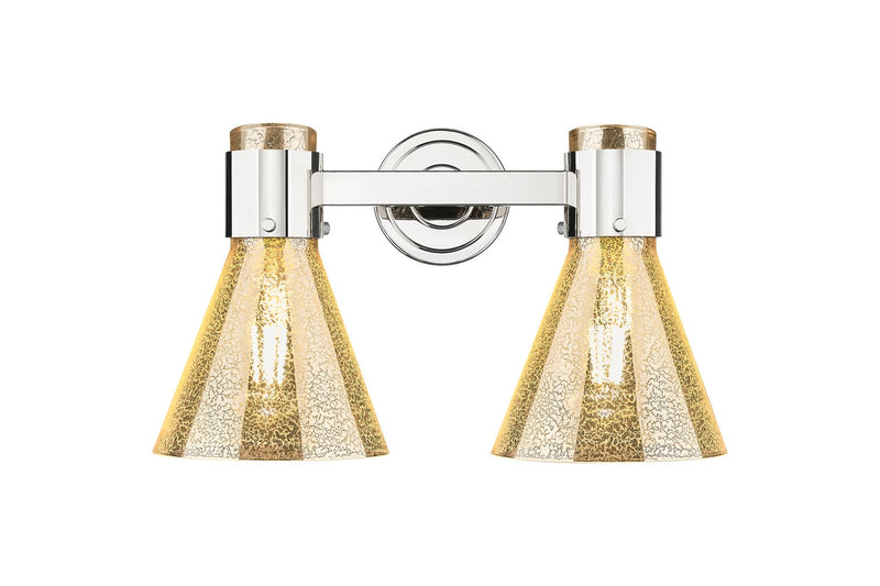 Innovations 464-2W-PN-G464C-7ME Two Light Bath Vanity, Polished Nickel