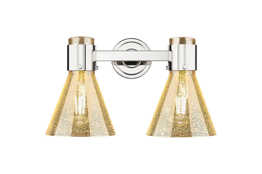 Innovations 464-2W-PN-G464C-7ME Two Light Bath Vanity, Polished Nickel