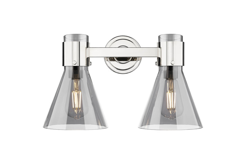 Innovations 464-2W-PN-G464C-7SM Two Light Bath Vanity, Polished Nickel