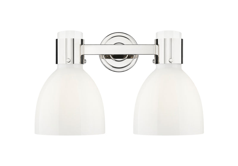 Innovations 464-2W-PN-G464D-7GW Two Light Bath Vanity, Polished Nickel