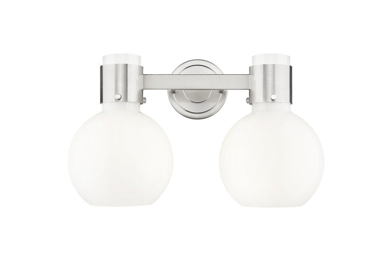 Innovations 464-2W-SN-G464B-7GW Two Light Bath Vanity, Brushed Satin Nickel