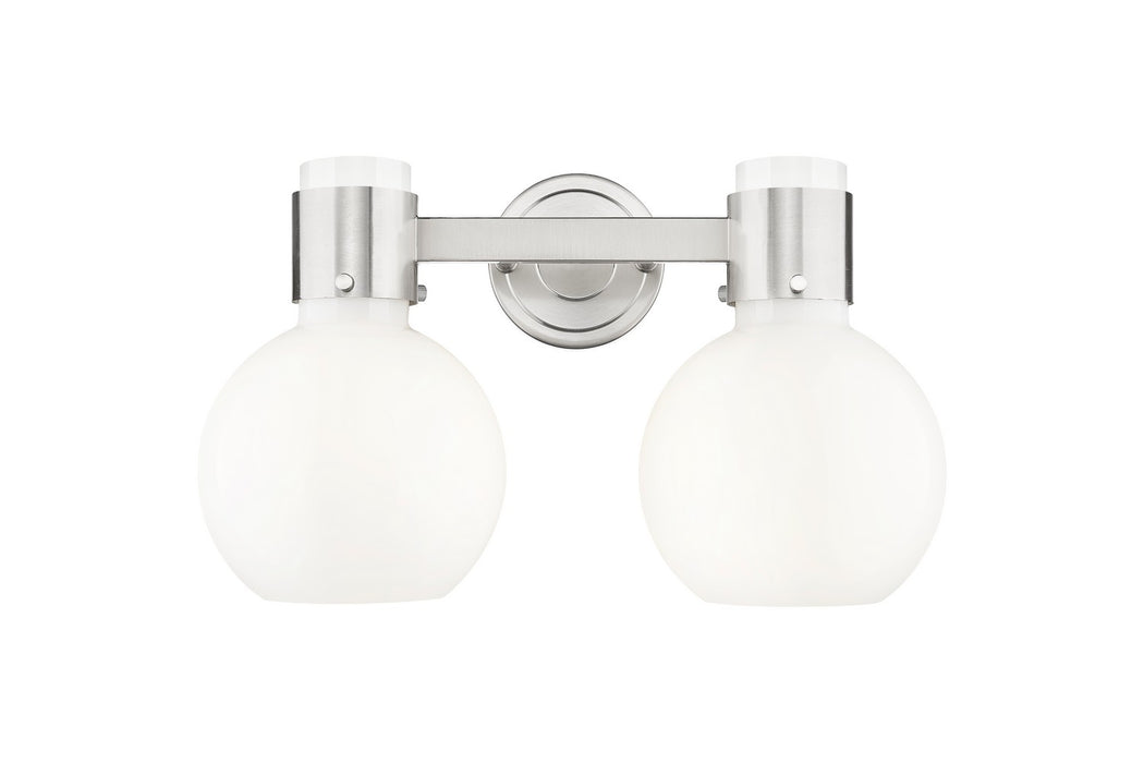 Innovations 464-2W-SN-G464B-7GW Two Light Bath Vanity, Brushed Satin Nickel