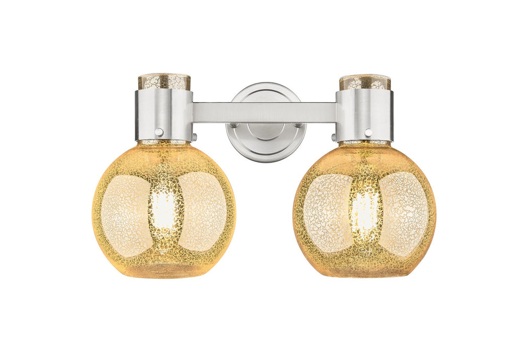 Innovations 464-2W-SN-G464B-7ME Two Light Bath Vanity, Brushed Satin Nickel