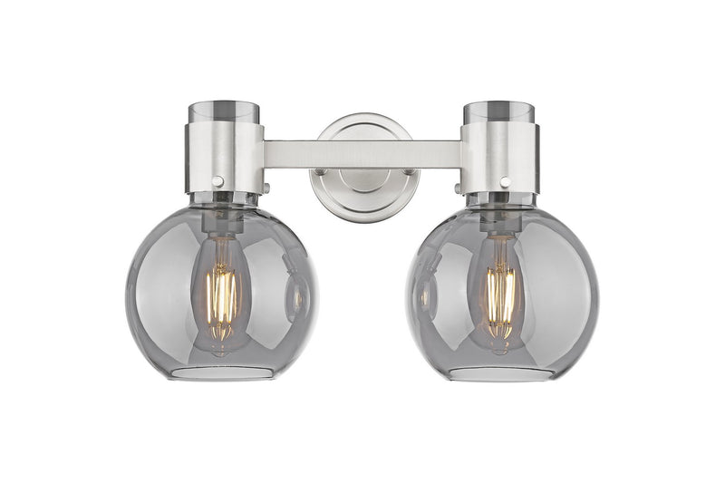 Innovations 464-2W-SN-G464B-7SM Two Light Bath Vanity, Brushed Satin Nickel