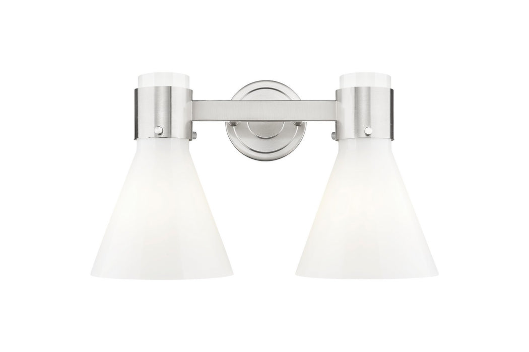 Innovations 464-2W-SN-G464C-7GW Two Light Bath Vanity, Satin Nickel