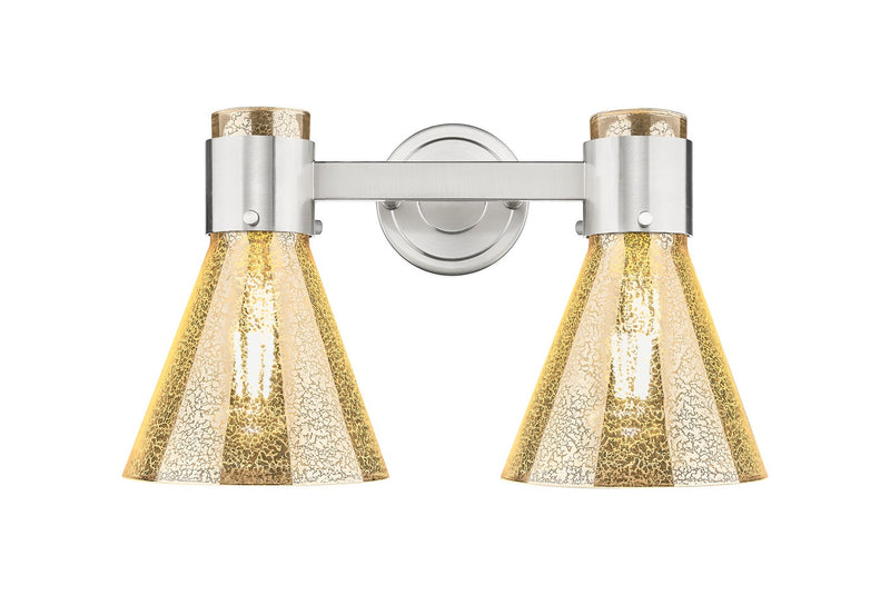 Innovations 464-2W-SN-G464C-7ME Two Light Bath Vanity, Satin Nickel